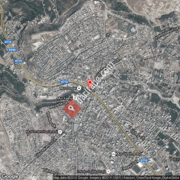 Mut Haritası, nerede, mahalleleri Mersin