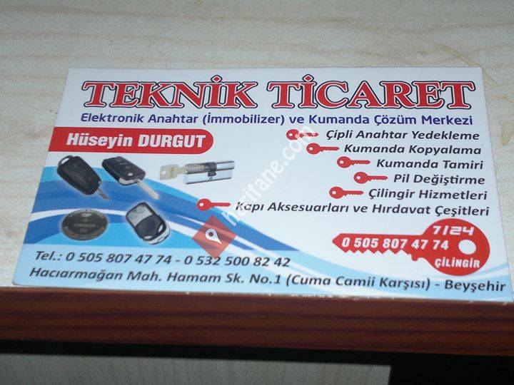 Beyşehir Teknik Oto Anahtar Immobilizer Ve Kumanda Çözüm Merkezi