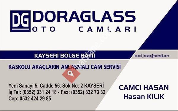 CAMCI HASAN - KILIK OTO CAM KAYSERİ - DORA GLASS OTO CAMLARI KAYSERİ BÖLGE BAYİİ - KASKO ANLAŞMALI