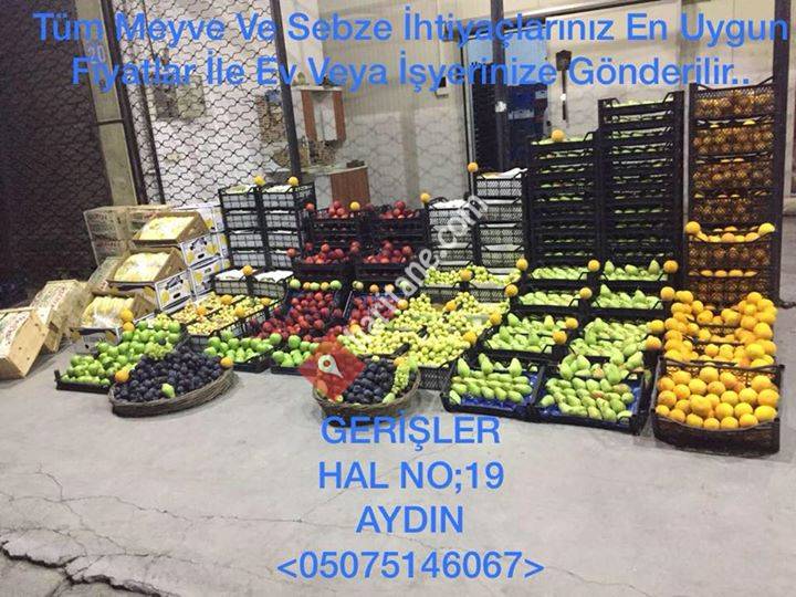 Gerişler Sebze&Meyve ticareti Hal no 19 Aydın
