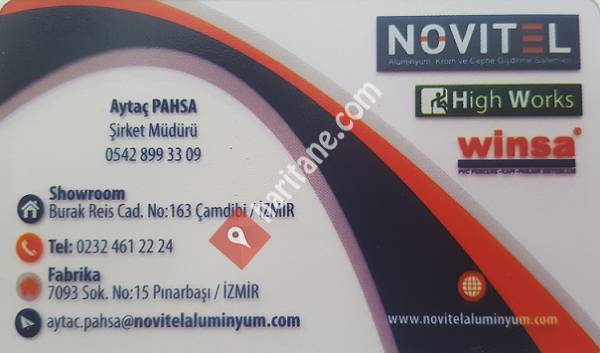 Novitel Alüminyum,Pvc,Krom ve Cephe Giydirme Sistemleri Ltd.Şti.