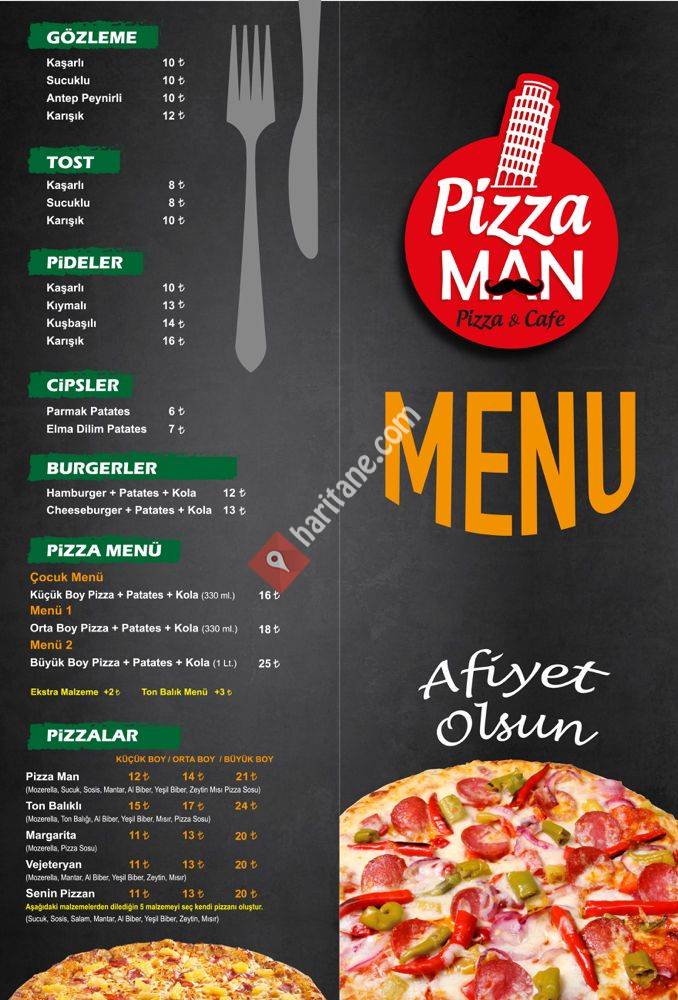 Pizza Man Pizza &amp; Cafe Fıstıklık Mah.