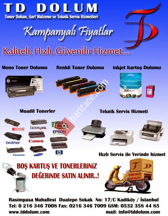 Toner Dolum Sarf Malzeme Bilişim Hizmetleri