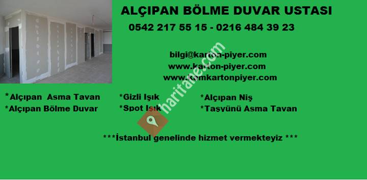 Üsküdar Alçıpan Bölme Duvar Ustası 0542 217 55 15